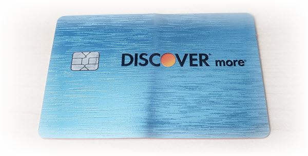 Front of metal Discover card
